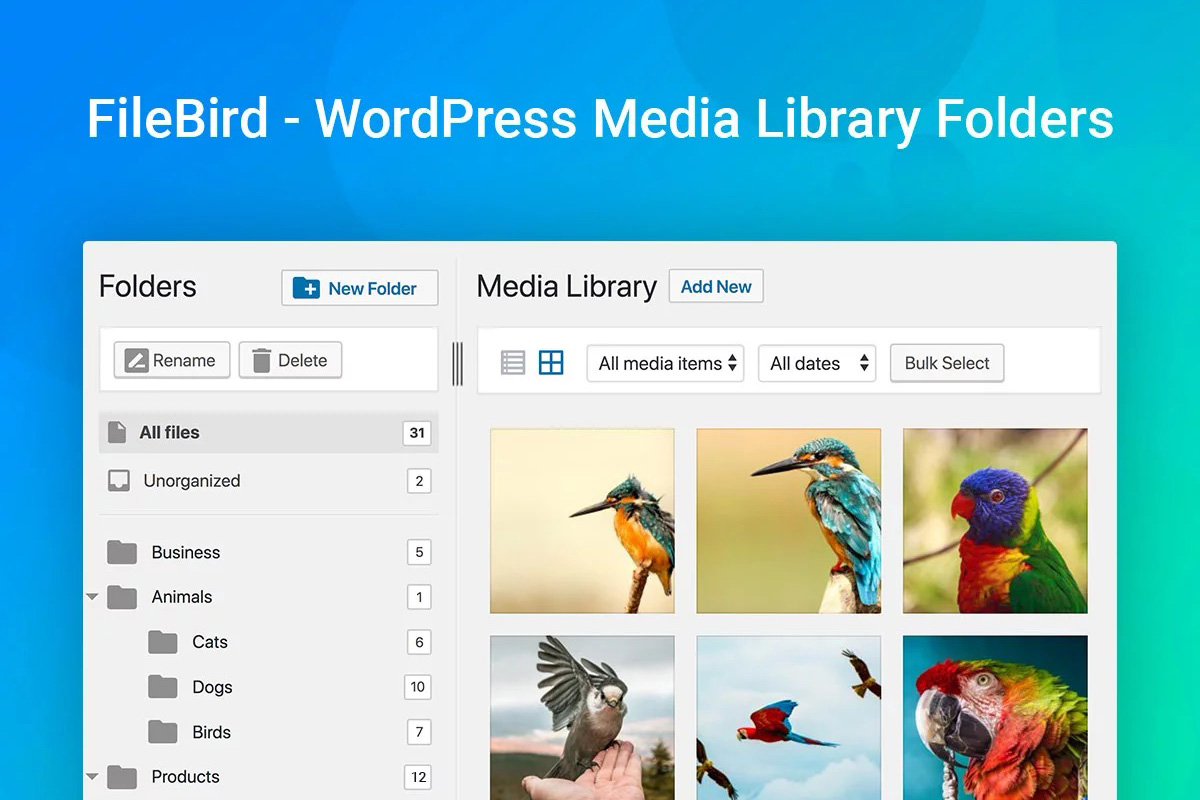 FileBird – WordPress-Medienbibliotheksordner