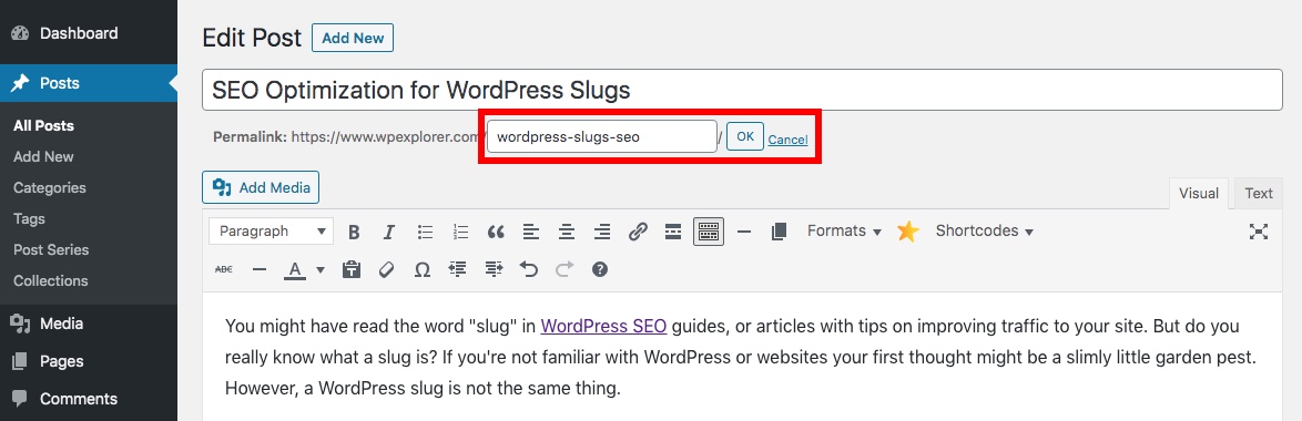 WordPress Post-Slug-Beispiel