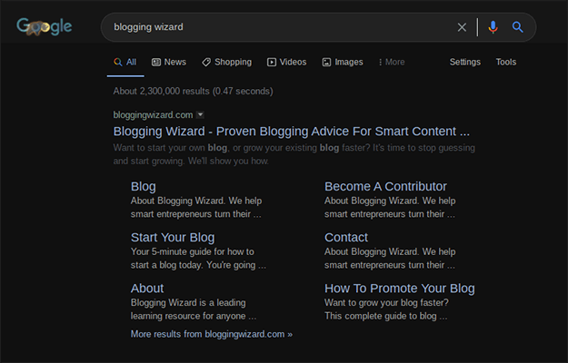 Blogging-Assistent Google Snippet