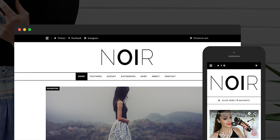 Noir Simple WordPress Theme für Infoprenuer