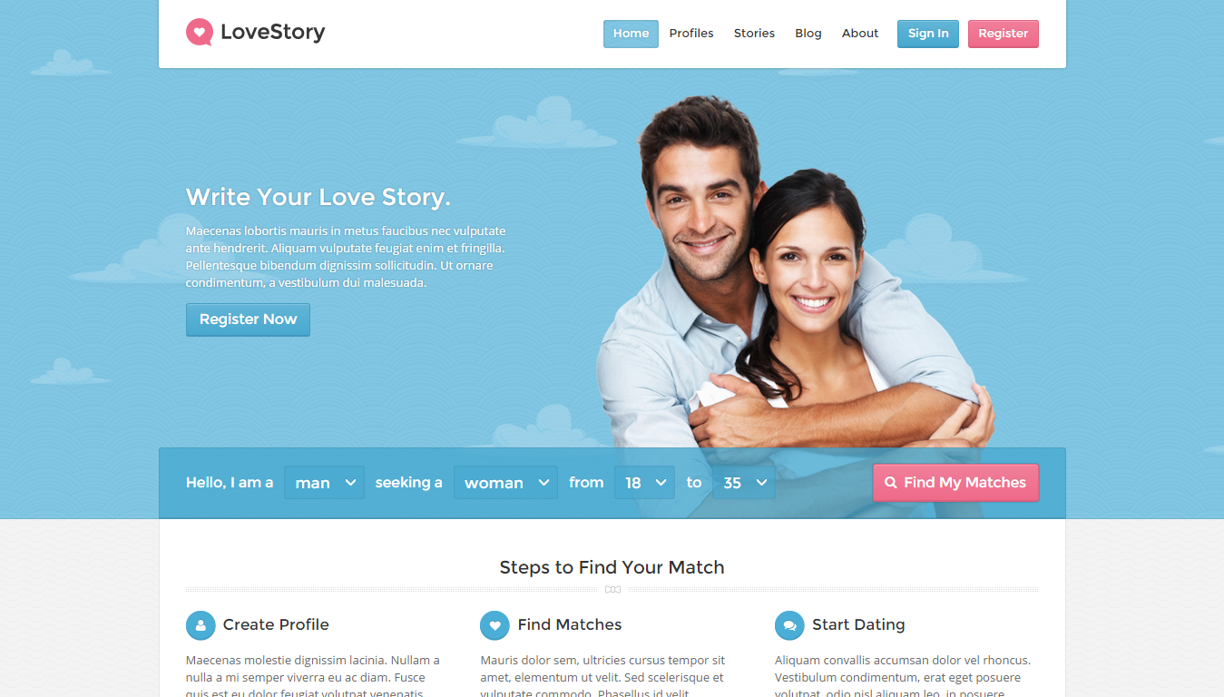 LoveStory - Dating WordPress Theme