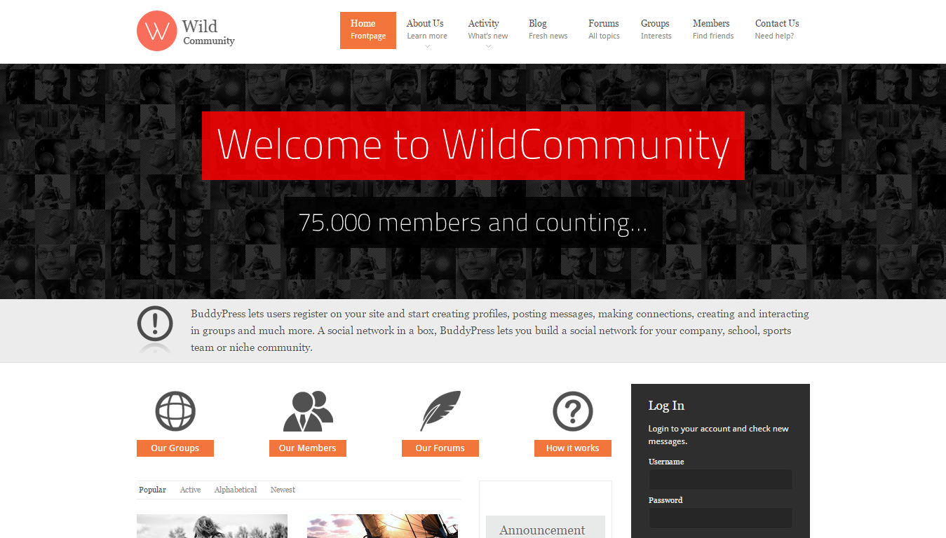 WildCommunity - BuddyPress-Theme 