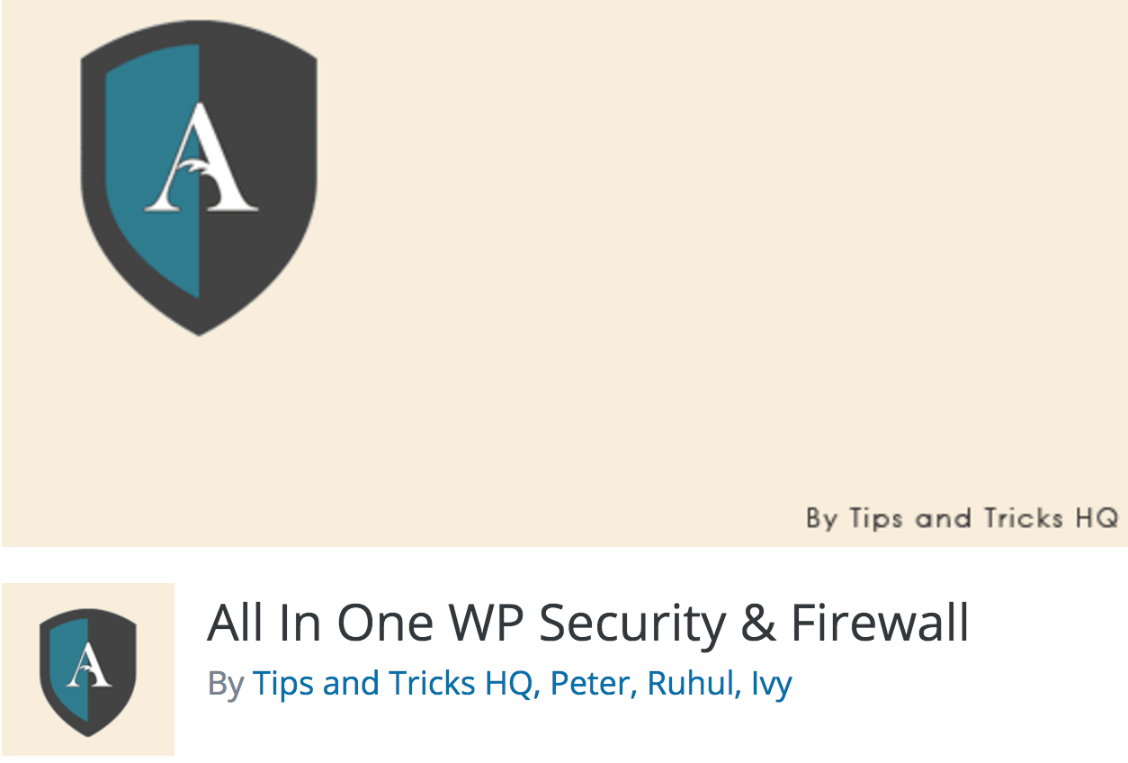 Das All in Once WP Security & Firewall-Plugin.