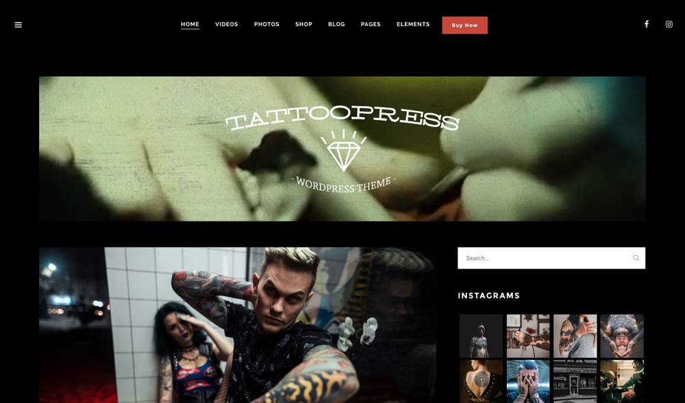 Tattoo Pro Tattoo Shop WordPress Theme