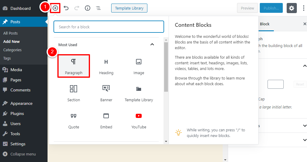 Gutenberg-Block in WordPress hinzufügen