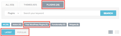 4 Plugins Filter sortieren