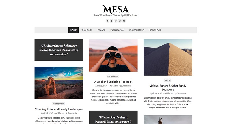 Mesa Kostenloses WordPress-Theme