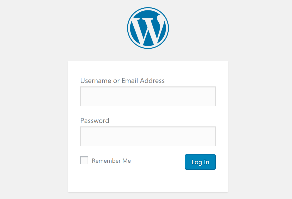 Der WordPress-Administrator-Anmeldebildschirm.