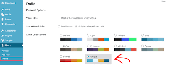 Benutzerdefiniertes Farbschema auswählen