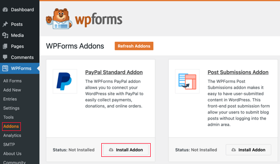 WPForms PayPal-Addon