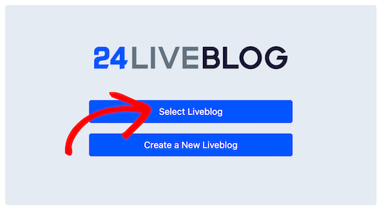 Liveblog-Event auswählen