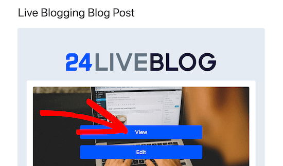 Klicken Sie auf die Ansicht, um mit dem Live-Blogging zu beginnen