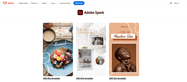 Kostenlose Adobe Spark-Bibliothek