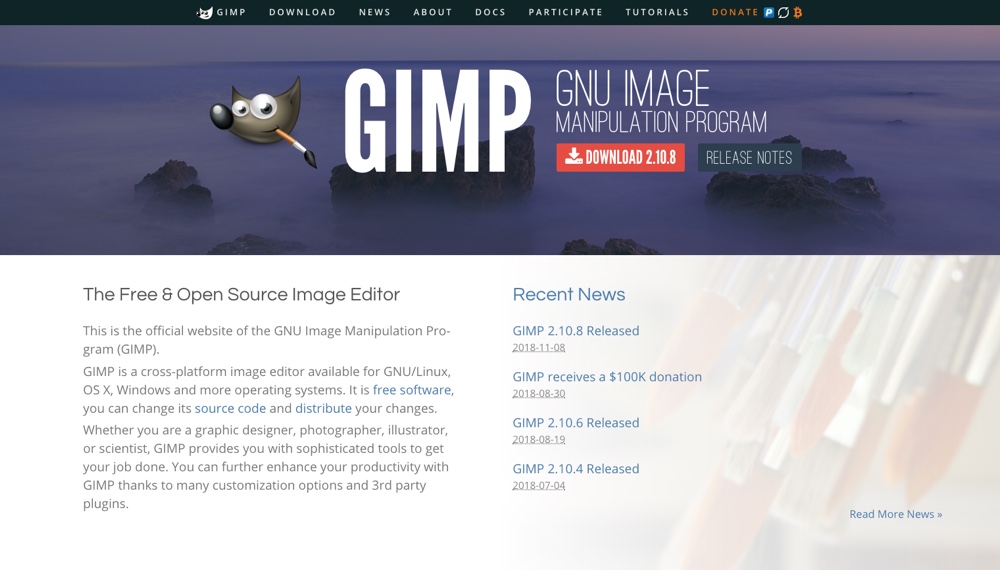 GIMP Free & Open Source Bildeditor