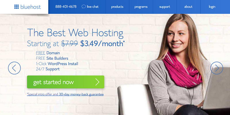 Bluehost 3,49 $ Webhosting