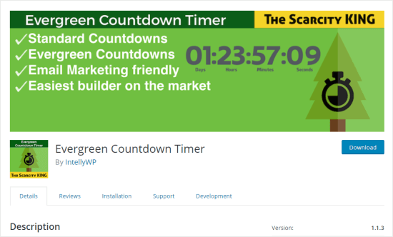 Das Evergreen Countdown Timer-Plugin
