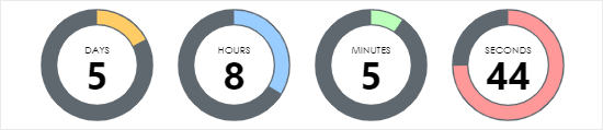 Ein Beispiel-Timer, der mit dem Countdown Builder erstellt wurde