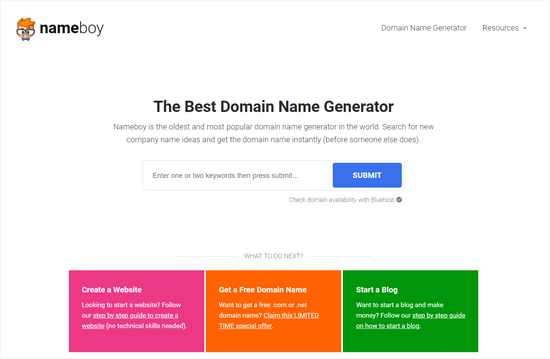 Nameboy Bester Domain- und Blog-Namen-Generator