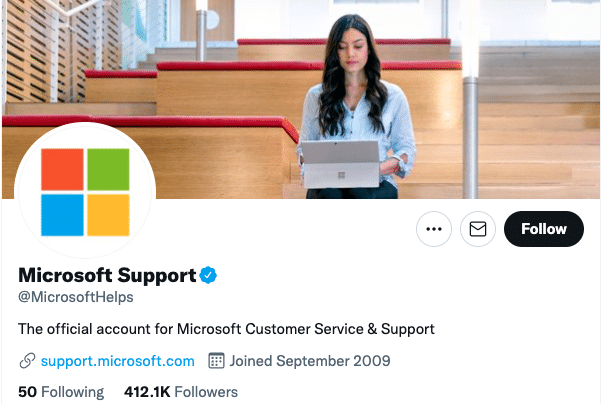 Microsoft-Support-Twitter-Konto