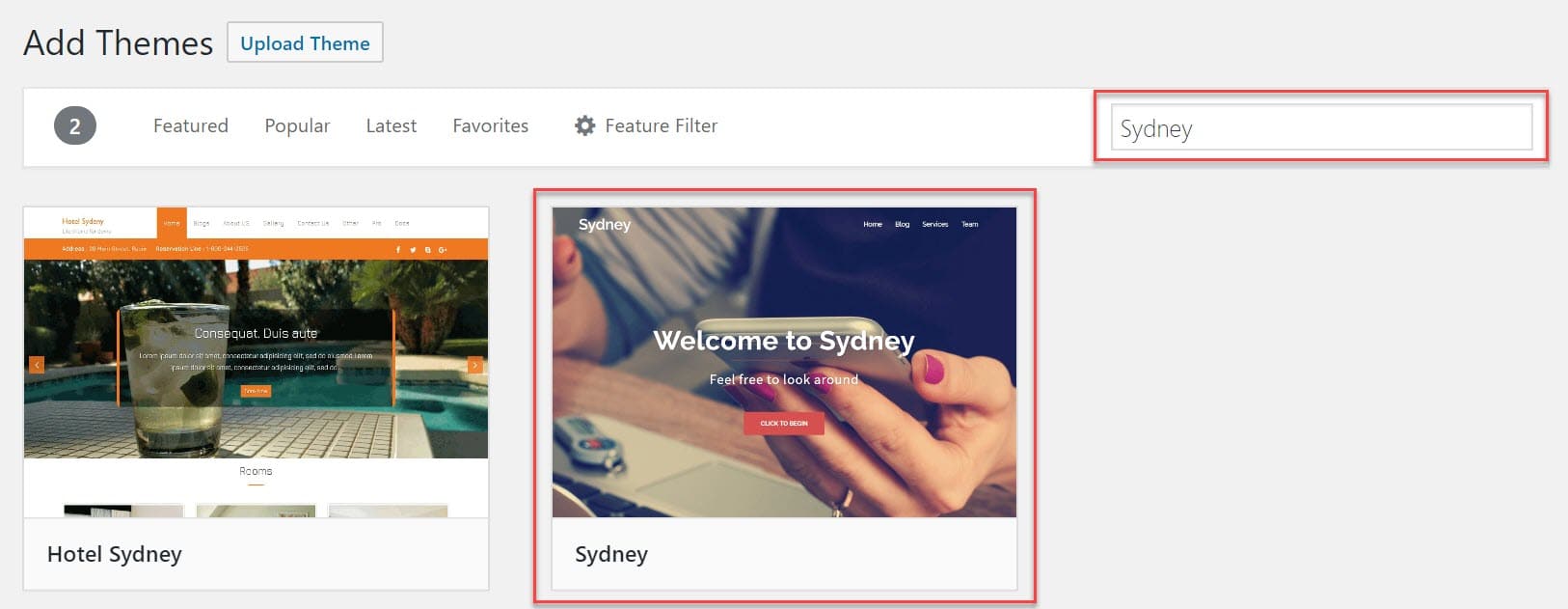 Sydney WordPress Theme von Themelocal