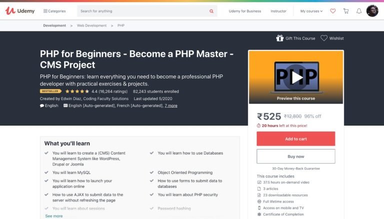 Udemy PHP für Anfänger