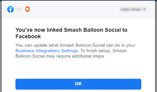 Du hast Smash Balloon mit Facebook verknüpft