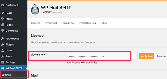 WP Mail SMTP-Lizenz