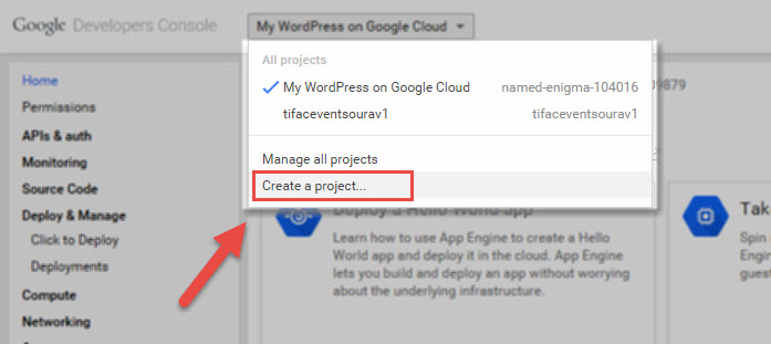 google-cloud-wordpress-009-neues Projekt erstellen