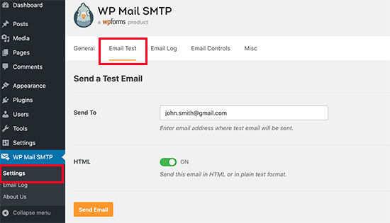 Testen Sie WordPress-E-Mails mit WP Mail SMTP