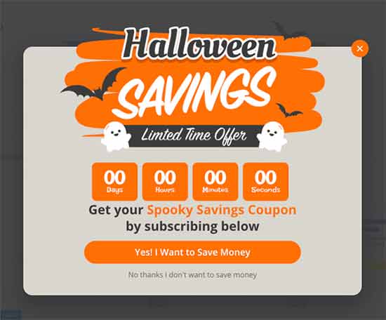 OptinMonster Spooky Theme für Halloween-Kampagnen