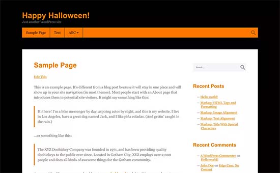 Halloween-Theme für WordPress