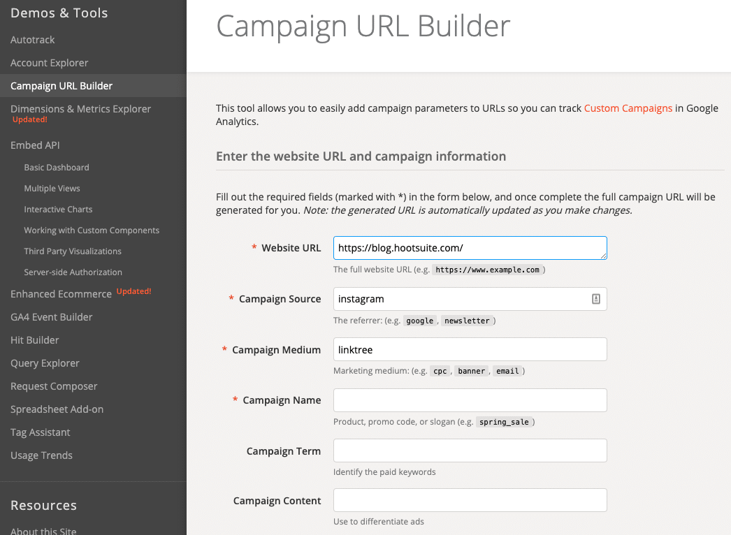 URL-Builder für Kampagnen