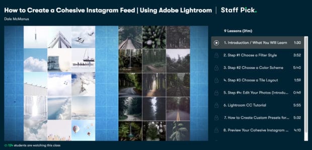 So erstellen Sie einen zusammenhängenden Instagram-Feed mit Adobe Lightroom von Skillshare