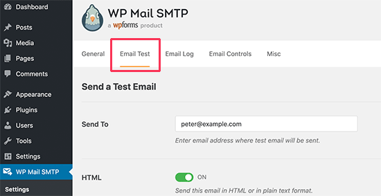 Testen Sie die SMTP-E-Mail-Einstellungen von WordPress