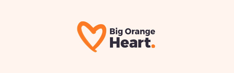 Großes orangefarbenes Herz