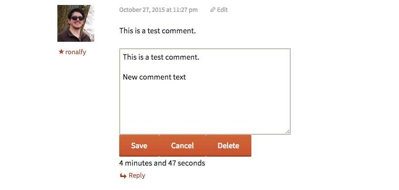 Einfache Kommentarbearbeitung
