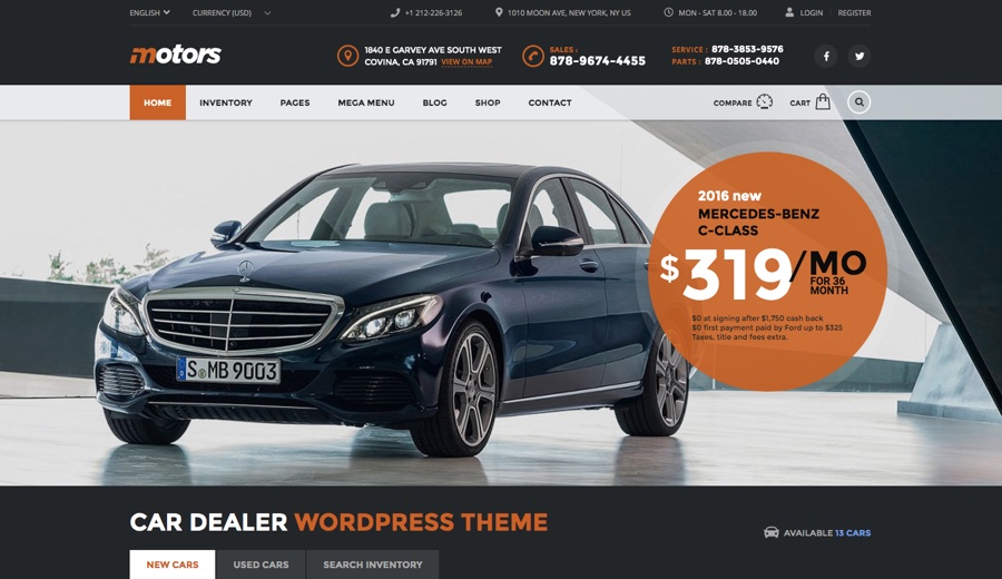 Motors Autohaus WordPress Theme
