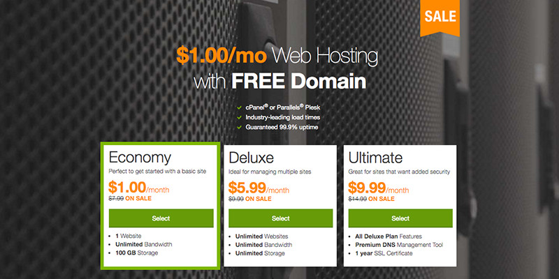 GoDaddy $1 Webhosting