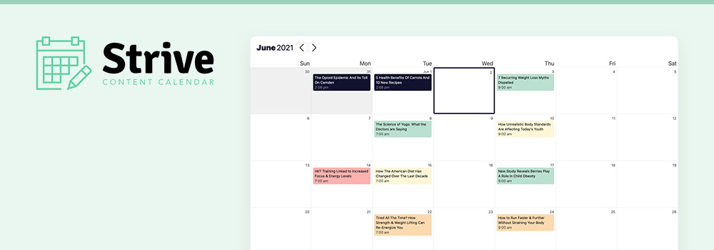 Kalender für Strive-Inhalte