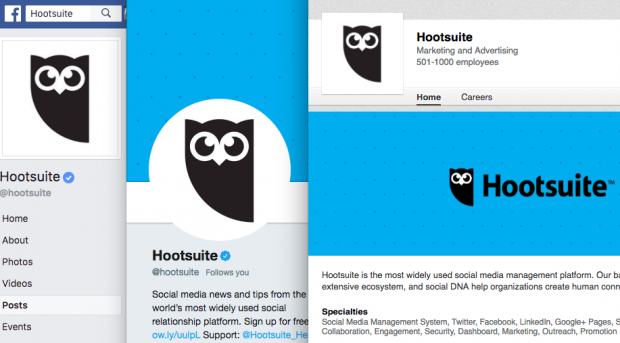 Die Social-Media-Profile von Themelocal auf Facebook, Twitter und LinkedIn haben alle das gleiche Logo