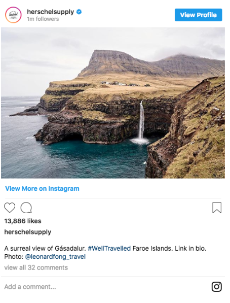 Herschel Instagram-Post