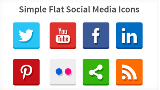 Einfache flache Social-Media-Symbole