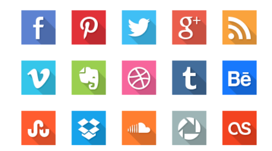 40 flache Social-Media-Symbole