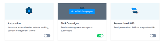 SMS-Kampagnen in Sendinblue einschalten