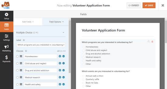 Bearbeiten Ihrer Bewerbung für Freiwillige fürBearbeitung Ihres Bewerbungsformulars für Freiwillige