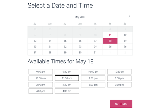 Datum und Uhrzeit auswählen