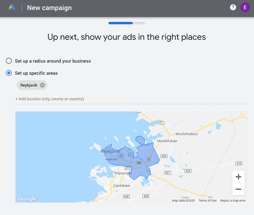 Einrichtung des Google Ads-Standorts