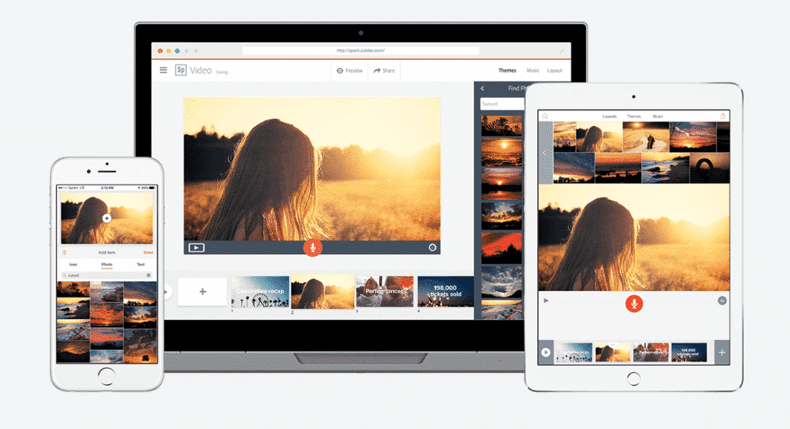 Adobe Spark auf iPhone, Desktop und iPad