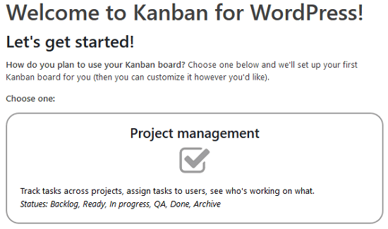 Kanban-Boards für WordPress-Plugin - Kanban-Board-Typen