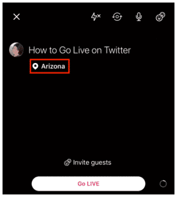 Hinzufügen von "Arizona" als Standort zum Twitter-Live-Video